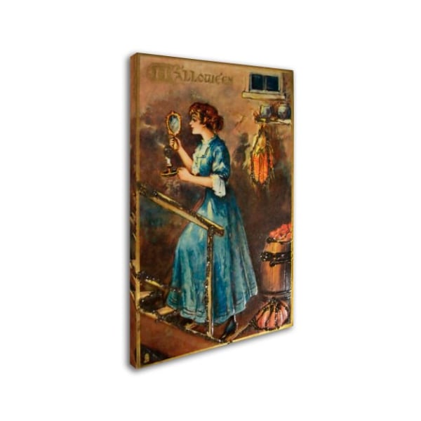 Vintage Apple Collection 'Halloween Blue Dress Mirror' Canvas Art,30x47